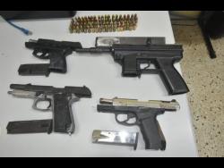 The Hanover police seized a Taurus 9mm semi-automatic pistol, one mini Taurus 9mm pistol, one Smith and Wesson 9mm pistol, and an Intratec sub-machine gun as well as 76 rounds of ammunition at a grave site on Sunday. 