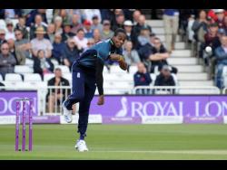 England’s Jofra Archer bowls a delivery during the fourth one-day international cricket match between England and Pakistan at Trent Bridge in Nottingham, England, last Friday. 