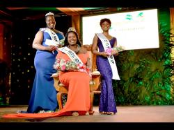 Photos By Anthony Foster
2019 St Elizabeth Festival Queen Tamara McPherson (centre) is flanked by first runner-up Omolora Wilson (left) and Asheika James, second runner-up.