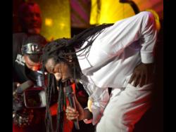 Buju Banton performing at his Long Walk to Freedom concert at the National Stadium on March 16.