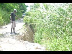 A breakaway in the Freeman’s Hall roadway.