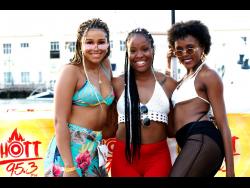 It’s triple the hotness with (from left) Taneesha Greaves, Kyia Giles and Wendy Storey, as they kept their outfits summery and sexy. 