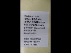 The sign highlighting the unusual payment methods.