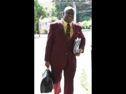 Jamaica Anti-Doping Commission legal representative Ian Wilkinson arriving for the anti-doping hearing between his client and sprinter Briana Williams at the Eden Gardens Wellness Resort and Spa in St Andrew, yesterday.