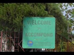 The welcome sign to Accompong
