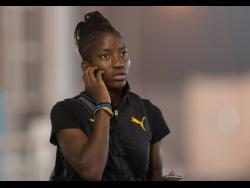 Former national 100m hurdles record holder Janeek Brown on her way to training at the Qatar Sports Club in Doha, Qatar, yesterday, ahead of her participation at the IAAF World Championships on October 5.