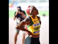 Elaine Thompson shortly after failing to secure a place on the podium in the women’s 100m final at the 2019 IAAF World Championships yesterday.