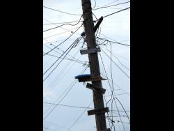 Illegal connections to a Jamaica Public Service utility pole.