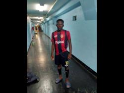 St Andrew Technical High School’s Shamar Daley stands in the McDonald Tunnel at the National Stadium after his school defeated Excelsior High 4-0 last Wednesday.
