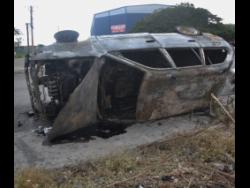 The burnt remnants of Thompson’s car.