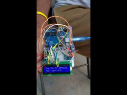 A prototype of Bryan’s remote patient monitor.