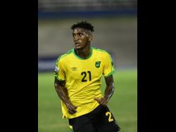 Jamaica’s Damion Lowe in action against The Cayman Islands at the National Stadium on September 9, 2018.
