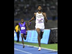 FILE
Daniel Glave anchors  G.C. Foster College to victory in  the men’s 1600m medley relay at the 2019 Gibson McCook Relays. 