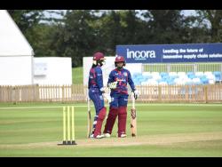 West Indies captain Stafanie Taylor and Shemaine Campbelle bats during a match simulation session in Derby.
