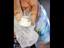 A piece of one of the brownies that Mary consumed.