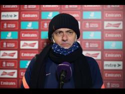 Tottenham’s manager, José Mourinho, answers questions during an interview after his team’s 5-0 win in the English FA Cup third-round match against Marine  at Rossett Park stadium in Crosby, Liverpool, on  January 10.