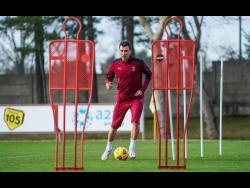 Mario Mandzukic attends his first training session at the Milanello Milan’s sport centre  in Carnago, Italy, on Tuesday, January 19.