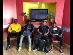 Rapper Lucas Musiq (second right) with the Not From Here Dancers (from left) Brandon Wynter, Kamal Anderson and Ika Hines.  