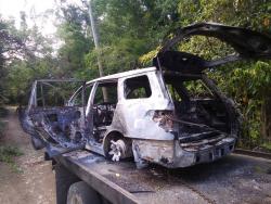 The body of Donald Oliver Mullings was found in this burnt-out car in Hanover on Sunday.
