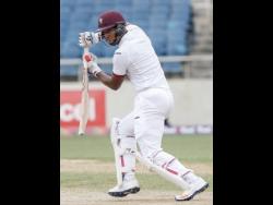 West Indies batsman Kieran Powell during an intra-squad warm-up match in St Lucia yesterday.
