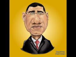 Walker’s drawing of Prime Minister Andrew Holness.