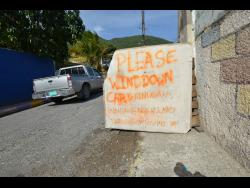 This sign has been posted in Jarrett Lane, a community located off Mountain View Avenue in Kingston.