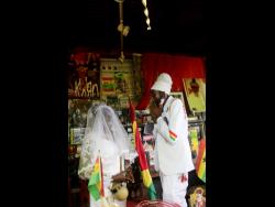 Fyah Stone is overwhelmed upon seeing his bride Francesca Abrahams.