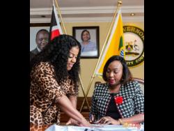 Etana (left) and Ann Kananu, Nairobi’s acting governor. 
