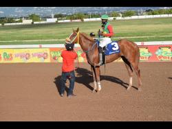 Golden Wattle, ridden by Tevin Foster, wins the Supreme Ventures Jamaica Two-Year-Old Stakes over a mile at Caymanas Park, in St Catherine yesterday.