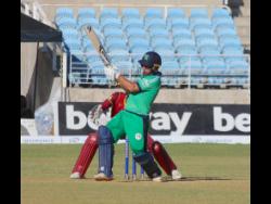 Ireland batter Andy McBrine in action during the third and final One-Day International against the West Indies at Sabina Park in Kingston yesterday.
