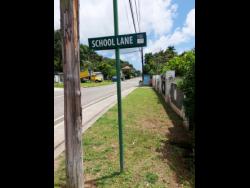 School Lane in the Bath community where Davian Bryan was staying on condition of his bail.