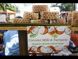 Organic soaps made from coconut milk and tumeric.