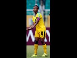 Dannique Wilson (above) scored the second goal for the young Reggae Girlz yesterday. 