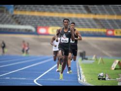 Kimar Farquharson competing in the men’s 800m at a JAAA meet on Saturday, March 13, 2021.