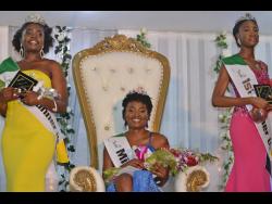 Miss St Mary Festival Queen 2022, Gabrielle Cole (centre) is flanked by second runner-up Jody-Ann Howell (left) and first runner-up Iyana Henry.