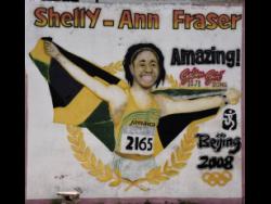 A mural of Shelly-Ann Fraser-Pryce in Waterhouse, St Andrew.