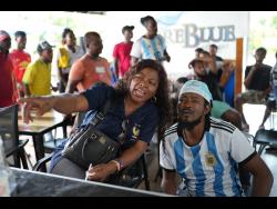Donovan ‘Merry Man’ Whyte and Marie Marsh watched Sunday’s World Cup final from the Allure Blue Lounge in Waterhouse, St Andrew.