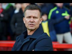 Leeds United head coach Jesse Marsch looks on prior to the English Premier League football match against Nottingham Forest at City Ground stadium in Nottingham on Sunday. It was Marsch last match in charge as Leeds lost 1-0.