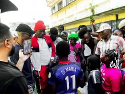 Dancehall sensation Valiant interacts with fans in the streets of Guyana, the first stop of his Caribbean tour.