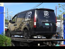 The Beryllium vehicle that was shot up on March 19.