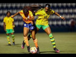 Action between Jamaica and Anguilla during a Concacaf Women’s Under-20 Championship qualifier in Managua, Nicaragua, on Friday. Jamaica won 6-0.