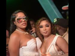 International recording artiste Stefflon Don (left) and Ajaya Johnson chilling inside the VIP area.