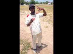 Kern Duckett puts up four fingers to show his wicket haul for Bridgeport in their six-wicket victory over Basement in the semi-finals of the JEP St Catherine Cricket League last weekend.