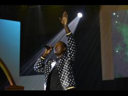 Oral Lawson performing at the Jamaica Gospel Star final at the National Arena on Wednesday.