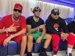 Music legends (from left) Cham, Swizz Beatz and LL Cool J chilling.