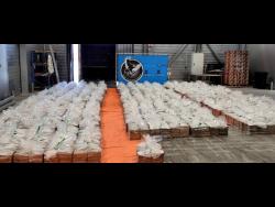 This picture provided by the Rotterdam Public Prosecution Service shows 8,000 kilogrammes of cocaine intercepted by customs authorities in the Netherlands.