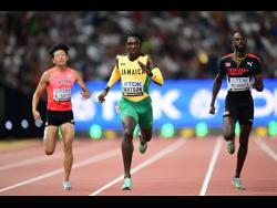 Gladstone Taylor/Multimedia Photo Editor
Jamaica’s Antonio Watson wins heat one of the men’s 400m semi-finals in a personal best 44.13 seconds at the World  Athletics Championships in Budapest, Hungary yesterday.