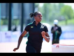 Gladstone Taylor/Multimedia Photo Editor
Kevona Davis at a training session at the warm-up track located next to the National Athletics Centre in Budapest, Hungary, yesterday.