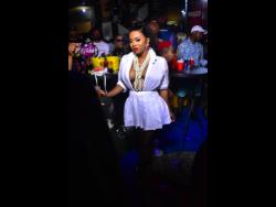 Lady Michelle was all dolled up to celebrate with the birthday boy.