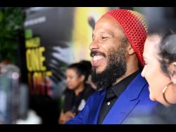 Ziggy Marley enjoying the premiere of his dad’s biopic, Bob Marley: One Love, at the Carib 5 in Cross Roads, Kingston on Tuesday.